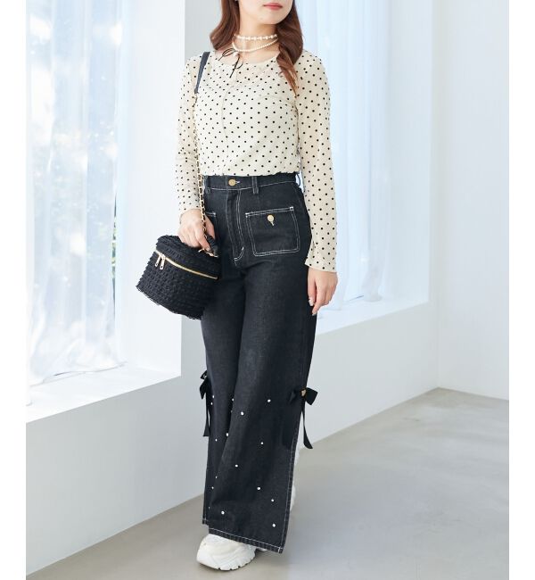  「ドットチュールシアートップス」|Tシャツ・カットソー|