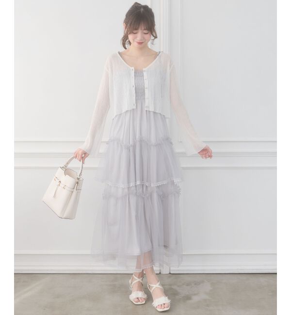  「ビジューボタンシアーカーディガン」|カーディガン|