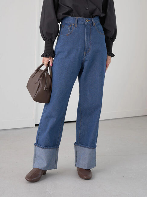 earth music&ecology「ロールアップデニムパンツ」|その他|ミディアムインディゴ