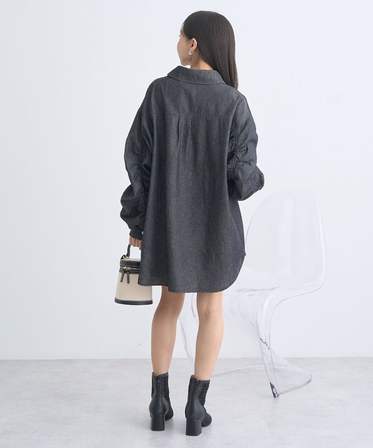 earth music&ecology「シャーリングスリーブデニムシャツ」|シャツ・ブラウス|