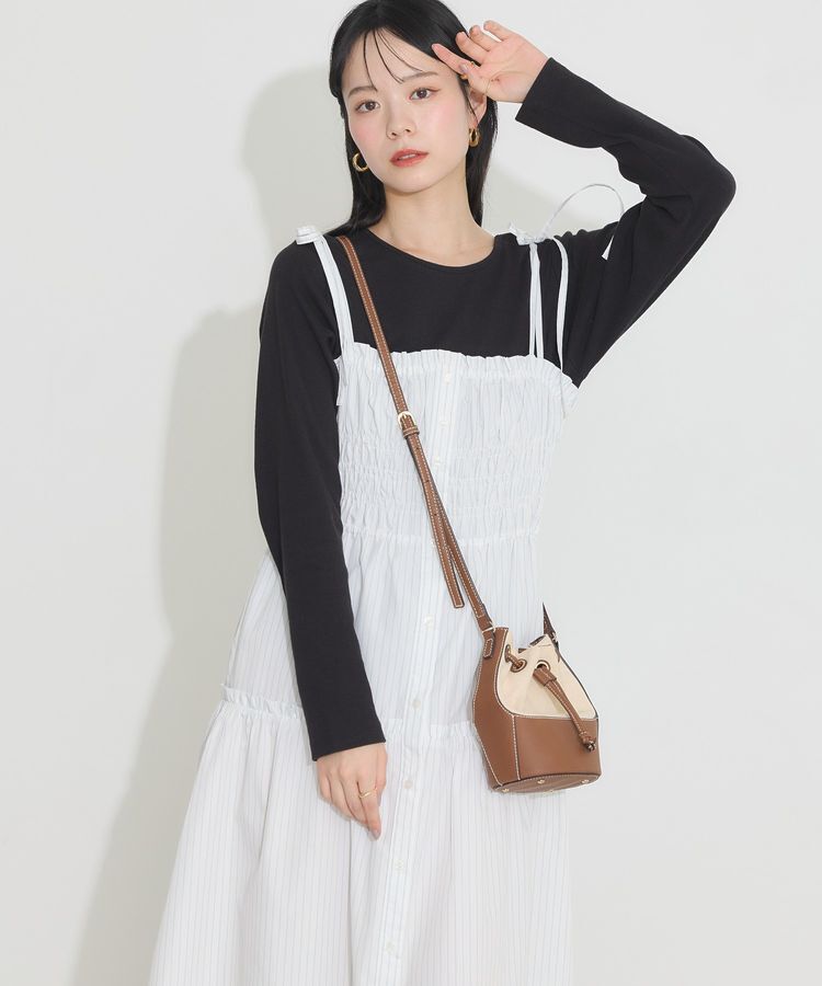 earth music&ecology「ギャザーティアードキャミドレ」|ワンピース|