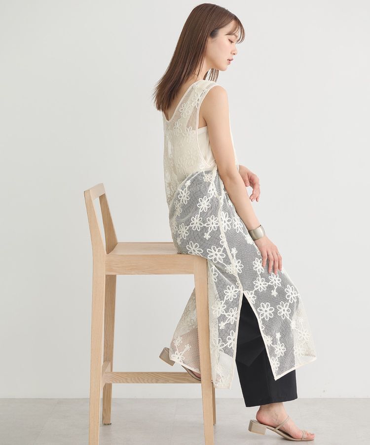 earth music&ecology「コード刺繍ベスト」|ワンピース|