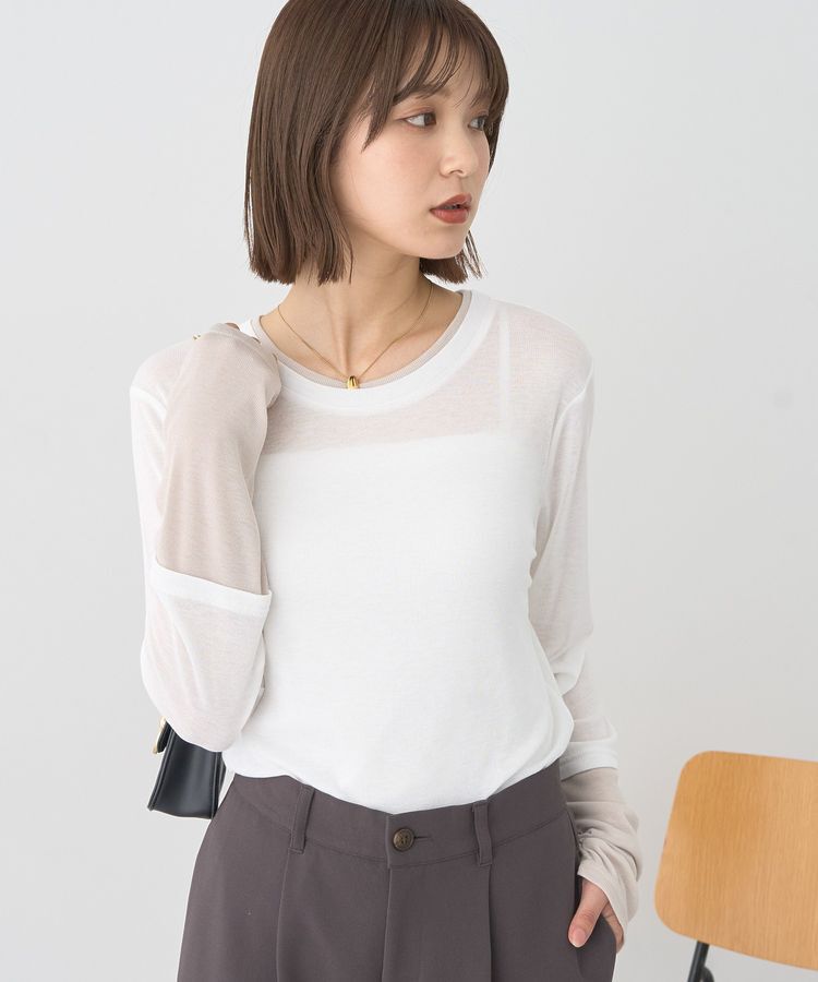 earth music&ecology「レイヤードシアープルオーバー」|Tシャツ・カットソー|Off White