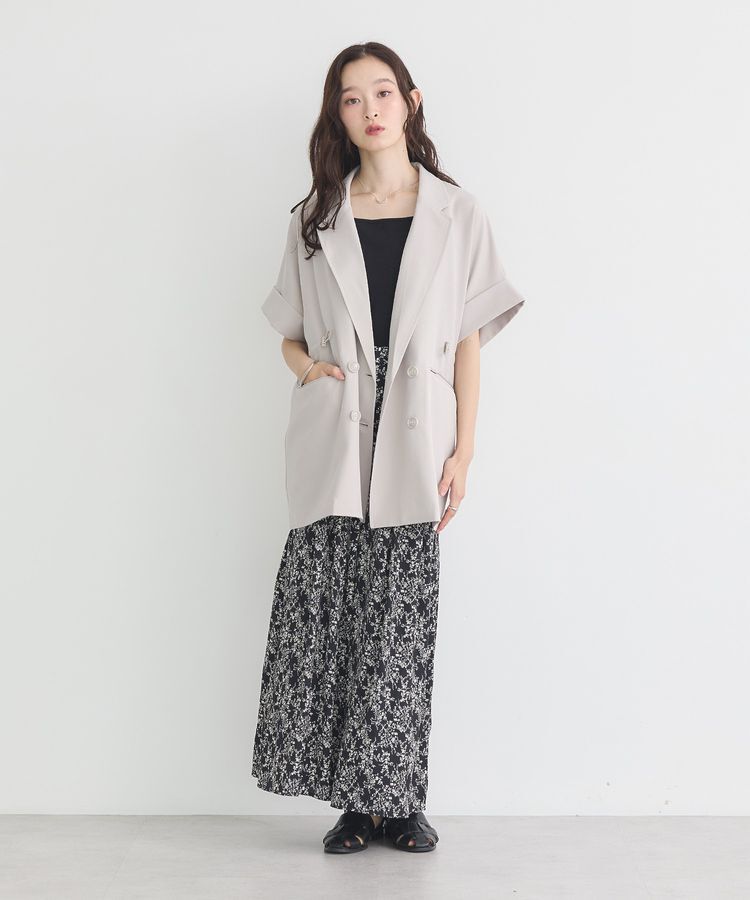 earth music&ecology「半袖サイドドロストジャケット」|テーラードジャケット|