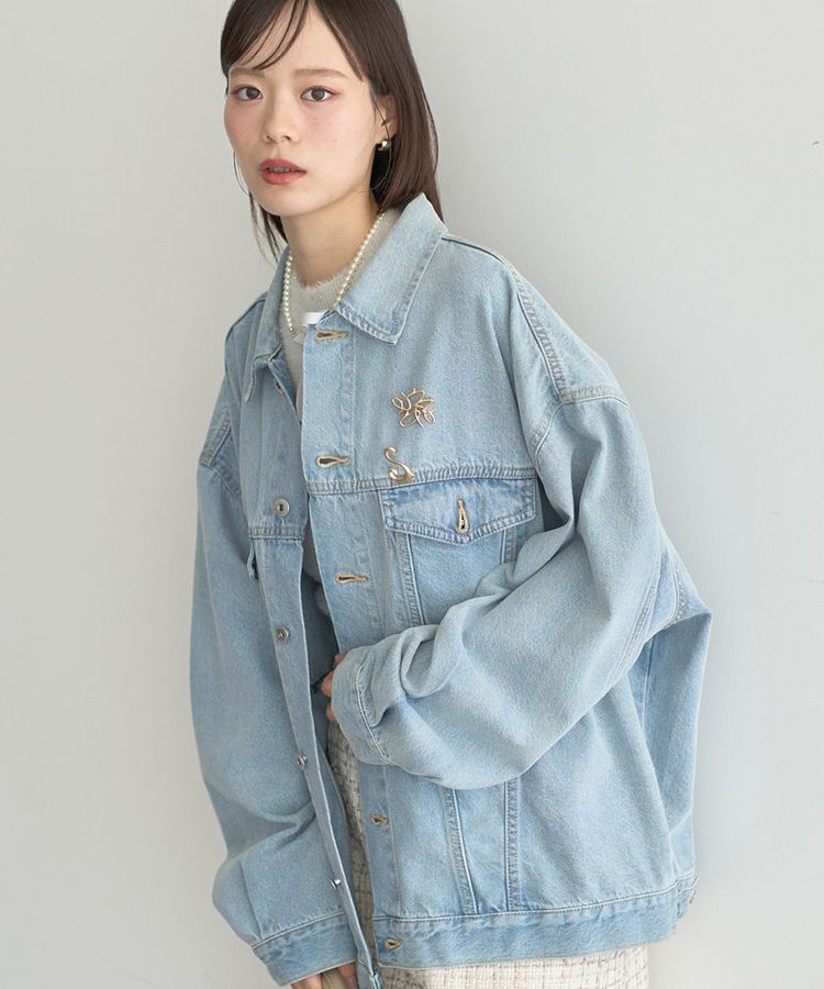 earth music&ecology「ビッグデニムジャケット」|テーラードジャケット|