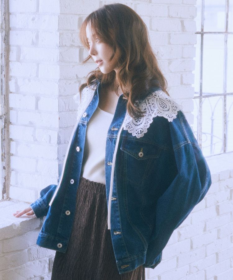 earth music&ecology「ビッグデニムジャケット」|テーラードジャケット|