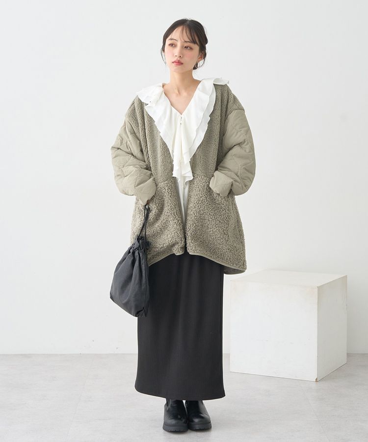 earth music&ecology「カットリブナロースカート」|タイト|