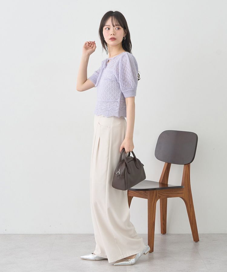 earth music&ecology「キャットヤーン透かし編みニットプルオーバー」|ニット・セーター|