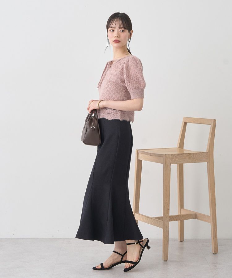 earth music&ecology「キャットヤーン透かし編みニットプルオーバー」|ニット・セーター|