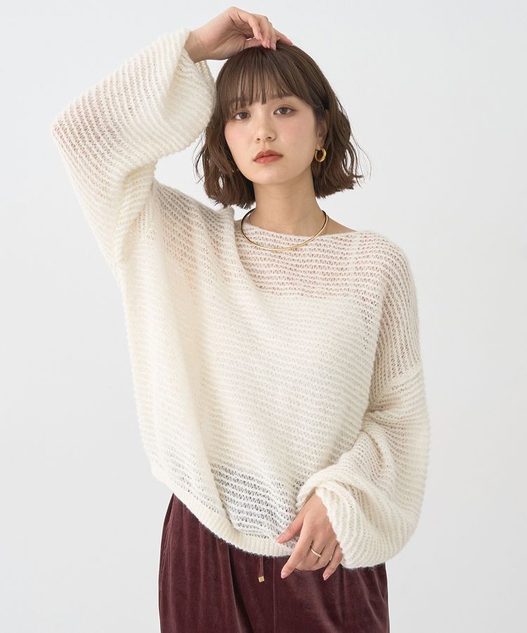 earth music&ecology「ふんわりシアープルオーバー」|ニット・セーター|