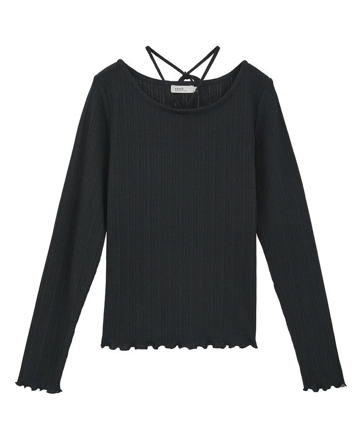 earth music&ecology「チェーンリブホルターネックプルオーバー」|Tシャツ・カットソー|