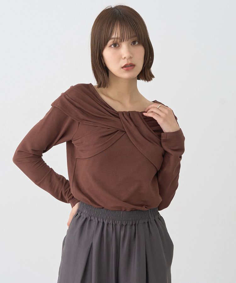 earth music&ecology「リボンライクドレーププルオーバー」|Tシャツ・カットソー|