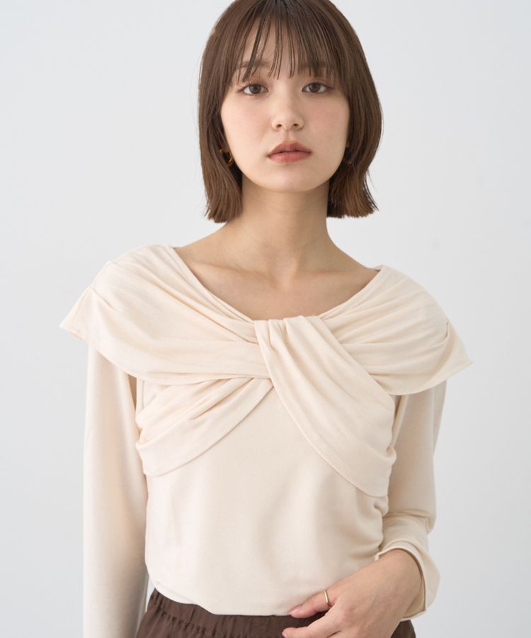 earth music&ecology「リボンライクドレーププルオーバー」|Tシャツ・カットソー|