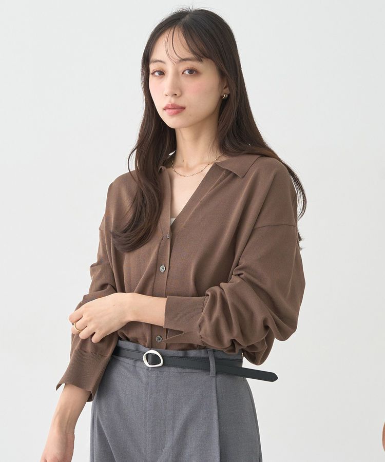 earth music&ecology「袖口スリットスキッパーカーディガン」|カーディガン|