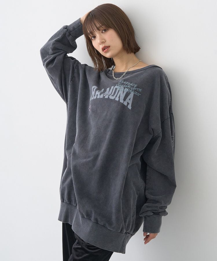 earth music&ecology「ランダム刺繍オフショルプルオーバー」|スウェット・ジャージ|