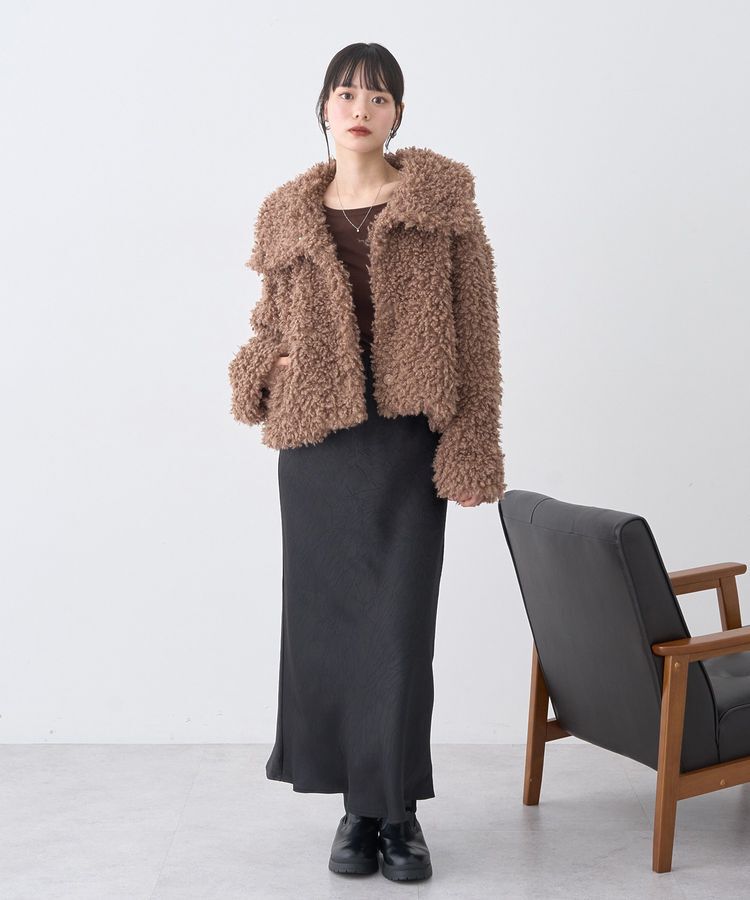 earth music&ecology「プードルファーショートブルゾン」|ブルゾン・スタジャン|