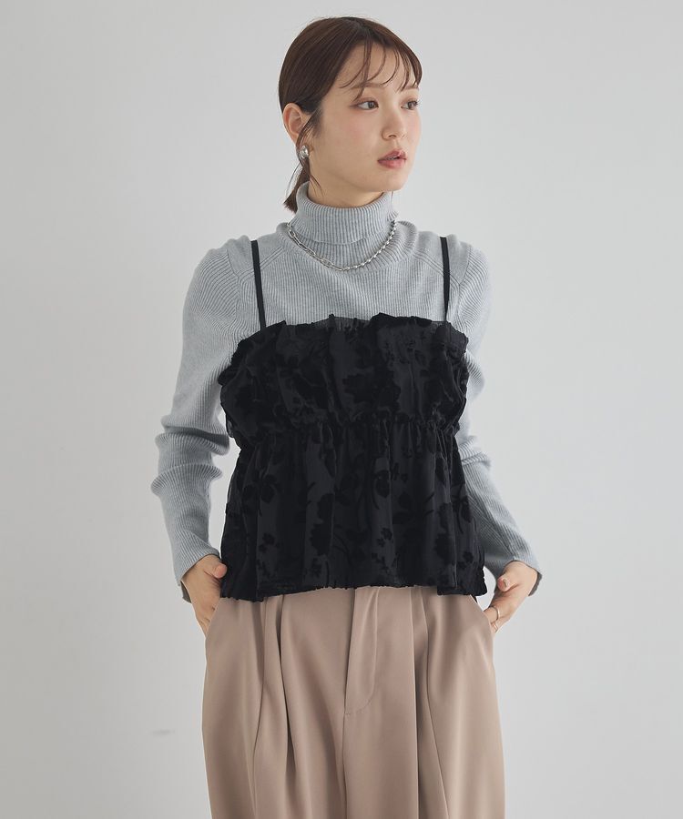 earth music&ecology「レンチング(TM)エコヴェロ(TM)(リブタートル)」|ニット・セーター|