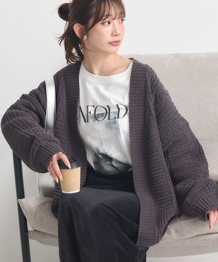 earth music&ecology「マットモールカーディガン」|カーディガン|Charcoal Gray
