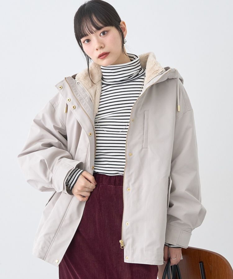 earth music&ecology「マルチウェイマウンテンパーカー」|ブルゾン・スタジャン|Beige