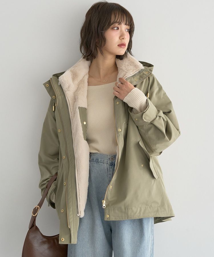 earth music&ecology「マルチウェイマウンテンパーカー」|ブルゾン・スタジャン|Khaki