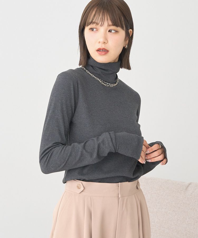 earth music&ecology「リブタートルネックプルオーバー」|Tシャツ・カットソー|
