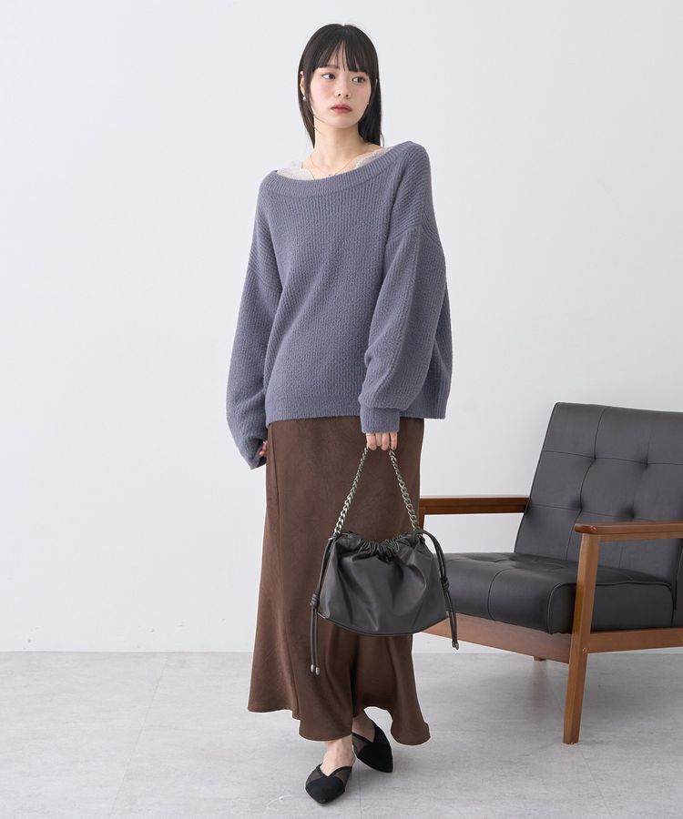earth music&ecology「パウダーシャギー畦プルオーバー」|ニット・セーター|