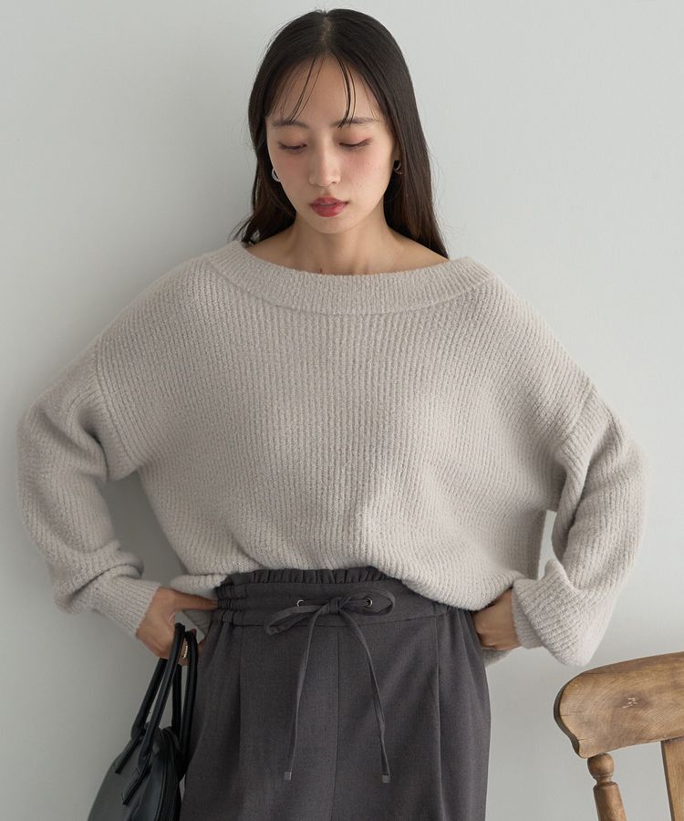 earth music&ecology「パウダーシャギー畦プルオーバー」|ニット・セーター|