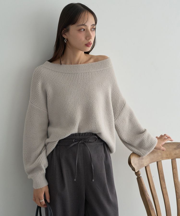 earth music&ecology「パウダーシャギー畦プルオーバー」|ニット・セーター|