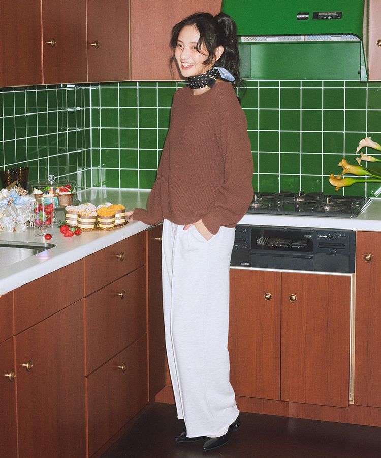 earth music&ecology「パウダーシャギー畦プルオーバー」|ニット・セーター|