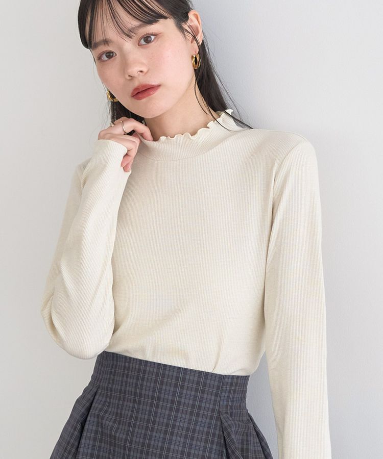 earth music&ecology「ラメテレコハイネックプルオーバー」|Tシャツ・カットソー|Ivory