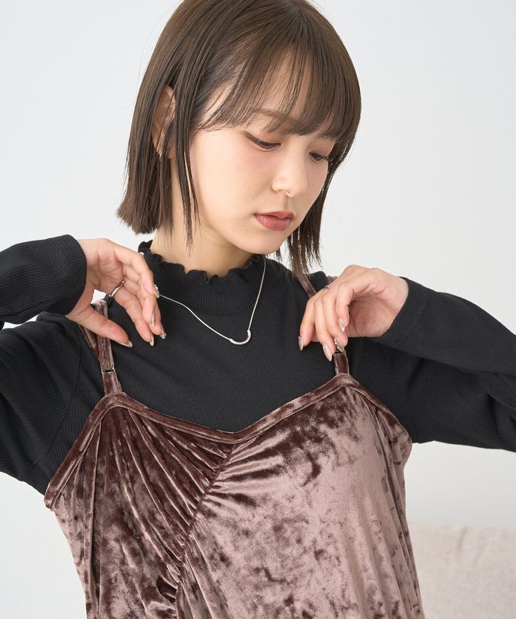 earth music&ecology「ラメテレコハイネックプルオーバー」|Tシャツ・カットソー|