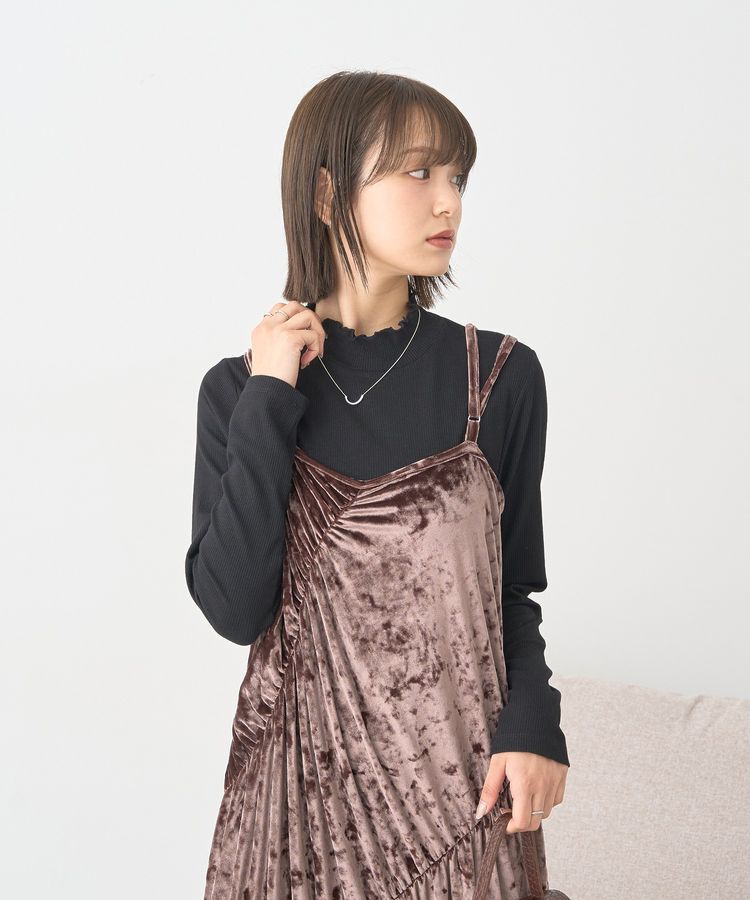 earth music&ecology「ラメテレコハイネックプルオーバー」|Tシャツ・カットソー|