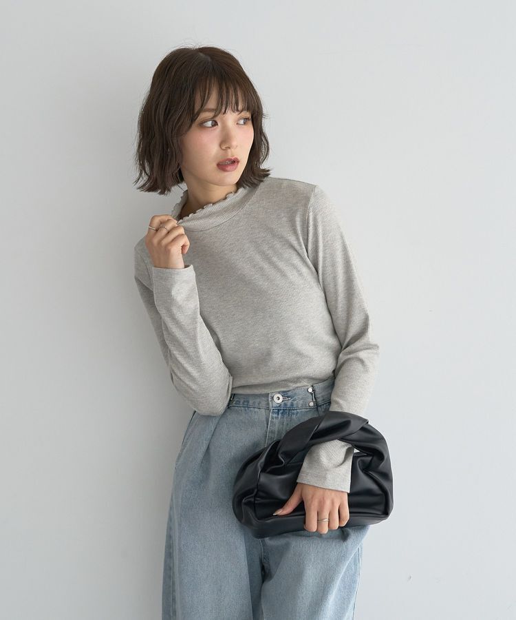 earth music&ecology「ラメテレコハイネックプルオーバー」|Tシャツ・カットソー|