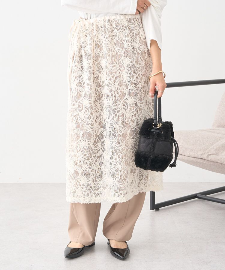 earth music&ecology「モールレースラップスカート」|スカート|