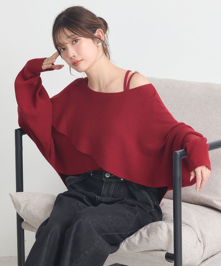 earth music&ecology「SET2点クロスニット+キャミソール」|ニット・セーター|