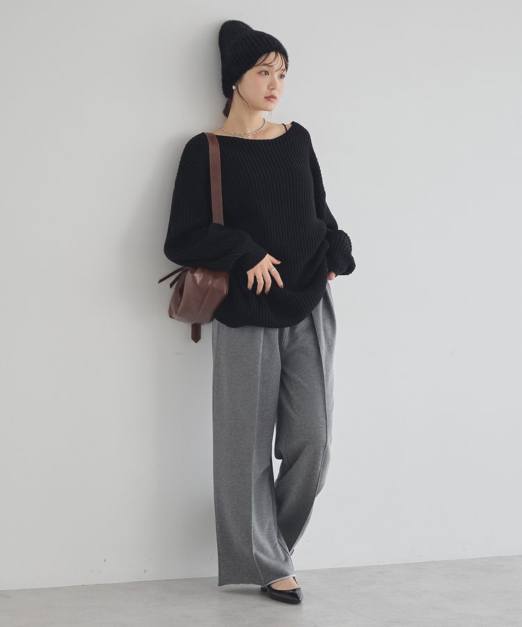 earth music&ecology「アンチピリングクロスネックルーズニット」|チュニック|