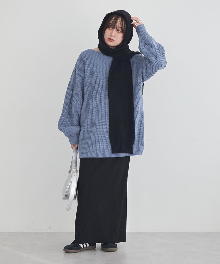 earth music&ecology「アンチピリングクロスネックルーズニット」|チュニック|