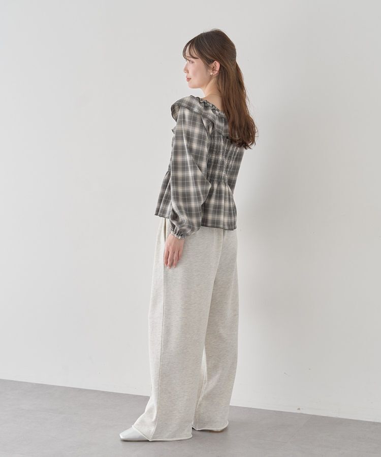earth music&ecology「チェックシャーリングブラウス」|シャツ・ブラウス|