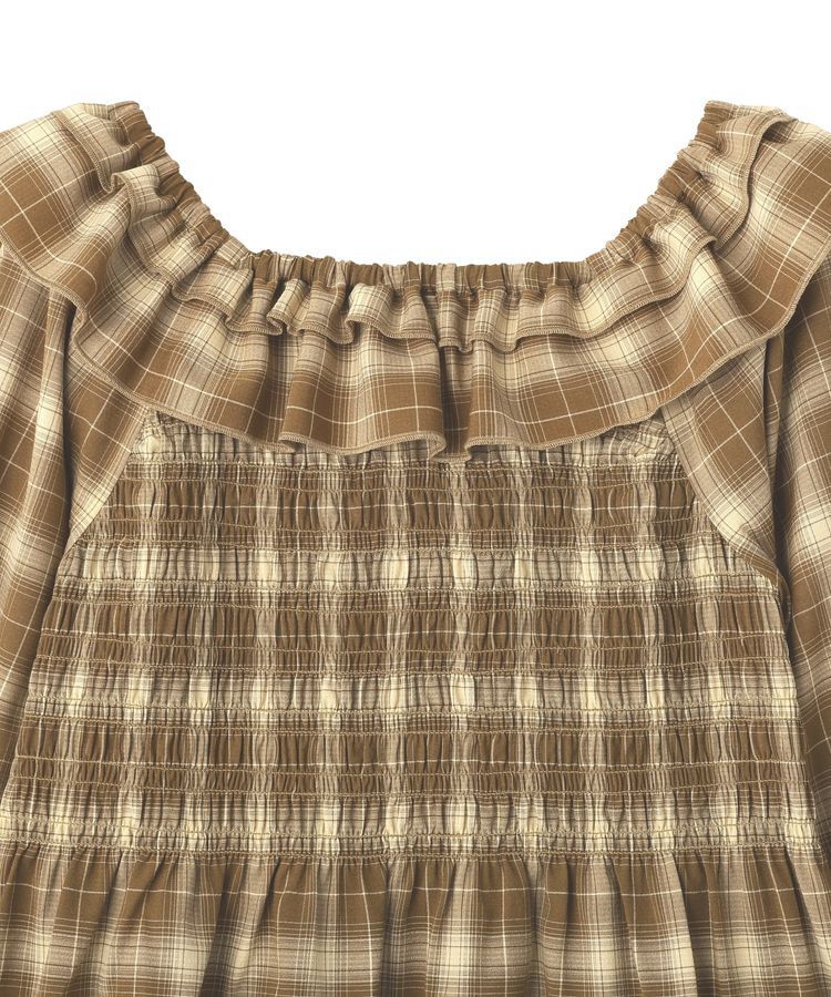 earth music&ecology「チェックシャーリングブラウス」|シャツ・ブラウス|