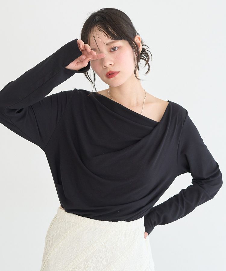 earth music&ecology「アソートドレーププルオーバー」|Tシャツ・カットソー|Black