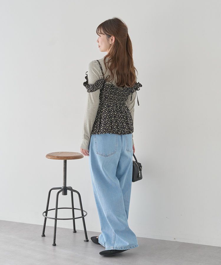 earth music&ecology「フラワーペプラムビスチェ」|ベスト・ジレ|