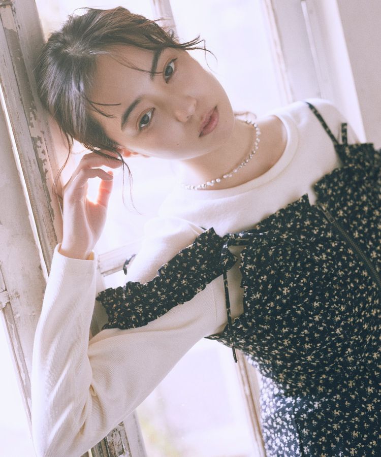 earth music&ecology「フラワーペプラムビスチェ」|ベスト・ジレ|