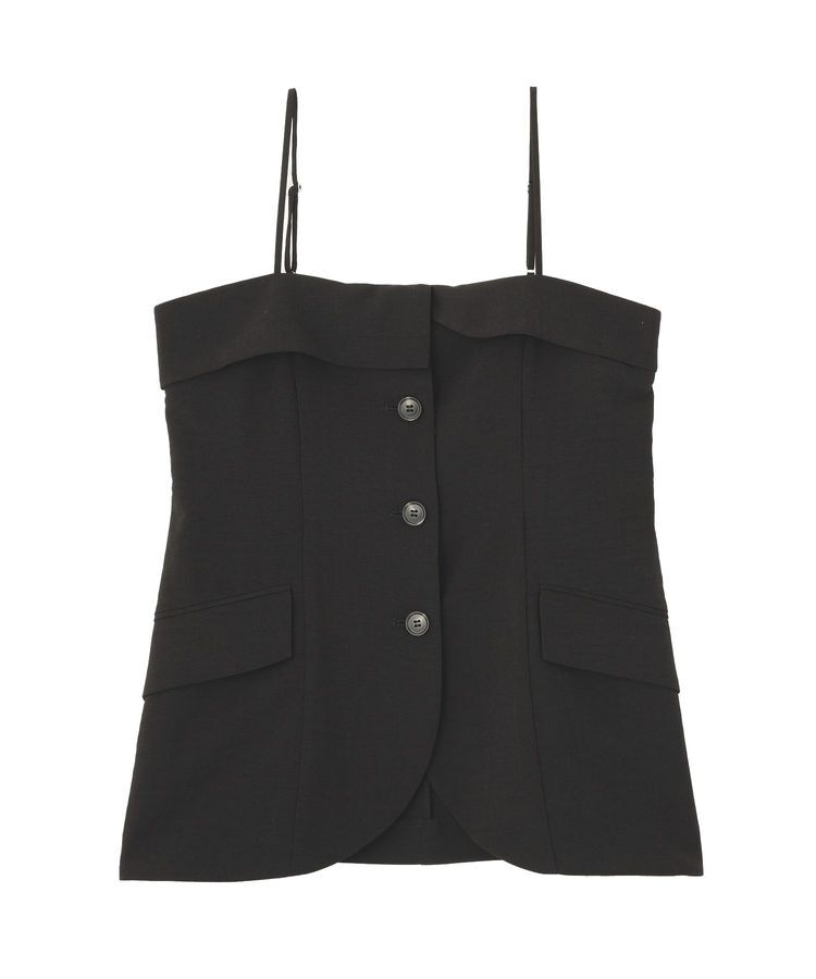 earth music&ecology「【セットアップ対応】フラップボタンビスチェ」|ベスト・ジレ|Black