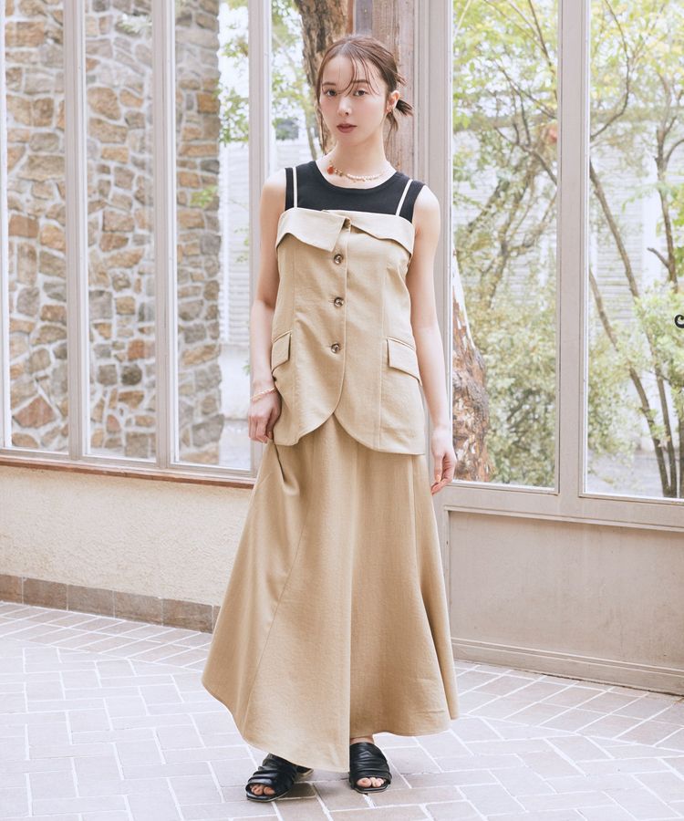 earth music&ecology「【セットアップ対応】フラップボタンビスチェ」|ベスト・ジレ|