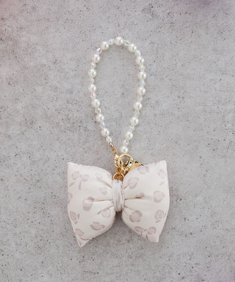 Maison de FLEUR「リボンレオパードパールストラップ」|その他|ライトベージュ