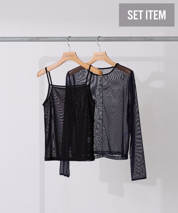 AMERICAN HOLIC「【2点セット】チュールキャミレイヤードトップス」|Tシャツ・カットソー|Navy