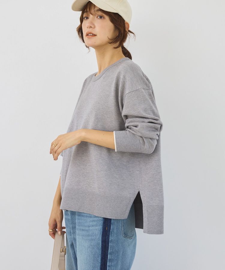 AMERICAN HOLIC「【配色】バイパチクルーネックニットプルオーバー＜静電気軽減＞」|ニット・セーター|