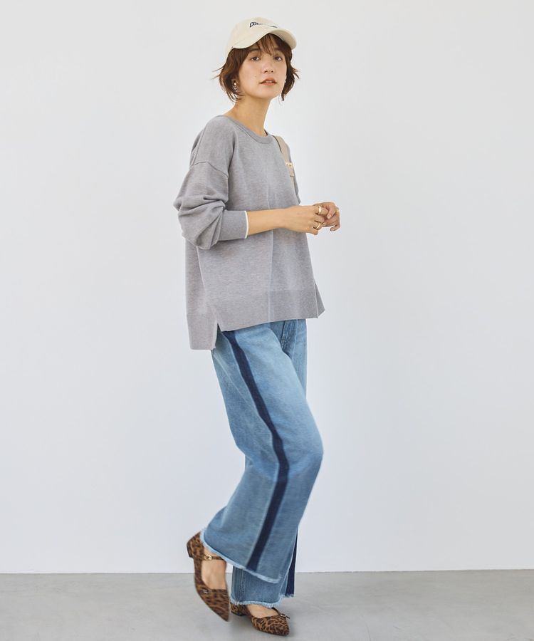 AMERICAN HOLIC「【配色】バイパチクルーネックニットプルオーバー＜静電気軽減＞」|ニット・セーター|