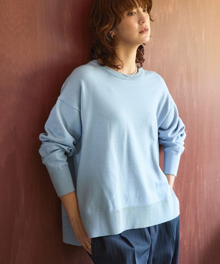 AMERICAN HOLIC「【配色】バイパチクルーネックニットプルオーバー＜静電気軽減＞」|ニット・セーター|