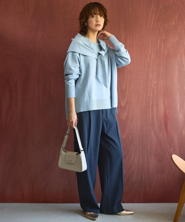 AMERICAN HOLIC「【配色】バイパチクルーネックニットプルオーバー＜静電気軽減＞」|ニット・セーター|